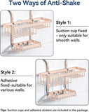 YASONIC Shower Caddy Hanging - Never Rust Shower Organizer - Aluminum Over The Head Caddy with 10 Hooks for Razor/Sponge - Rack with Soap Basket - Silver - Homesidy.com