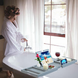 Premium Bamboo Bathtub Tray Caddy - Bath Tub Tray Table for Bathtub - Bath Caddy Tray for Bathtub, Expandable Size, Fits Most Bath Tubs - Homesidy.com