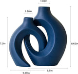 Lvases Snuggle Hollow Ceramic Vase Set of 2, Nordic Modern Boho ins Style Decorative Ceramic Aesthetic Flower Vase for Home Decor (Milky White W 6.3&34; X H 8.4&34;) - Homesidy.com