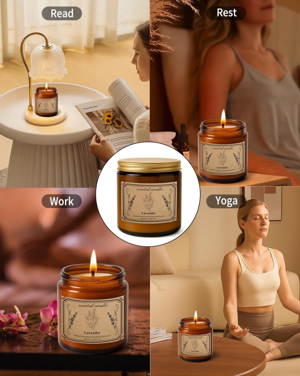 Candles for Home Scented, 16oz Large Soy Wax Lavender Scented Candle, 100 Hour Burn Time, Aromatherapy Candle, Ideal for Christmas, Anniversary, Birthday Gift - Homesidy.com
