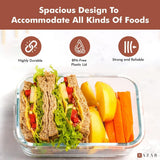 Razab 35 Pc Set Glass Food Storage Containers with Lids - Meal Prep Airtight Bento Boxes BPA - Free 100% Leak Proof (15 lids,15 glass &amp; 5 Plastic Sauce/Dip Containers) - Homesidy.com