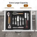 ukeetap Extra Large Expandable Silverware Organizer, BPA - Free Food - Safe Cutlery Flatware Organizer, Kitchen Utensil Drawer Organizer, Adjustable Silverware Holder for Spoons Forks Knives, Black - Homesidy.com