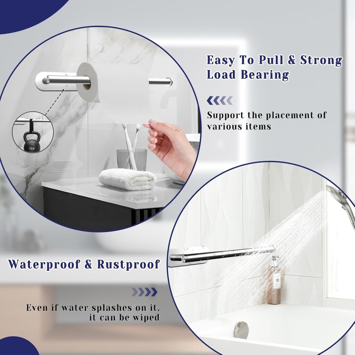 Paper Towel Holder, Self Adhesive or Drilling Paper Towel Holder Under Cabinet, Stainless Steel Black Paper Towel Holders Wall Mount for Kitchen, Bathroom, Sink, Pantry, Fridge - Homesidy.com