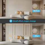 Art3d Pre - Cut Wall Molding Set of 6 pcs, Ready - to - Assemble Wainscoting Panels for Interior Wall Décor Living Room Bedroom Accent Wall - Installed with Glue, 3 Top 3 Bottom - Homesidy.com