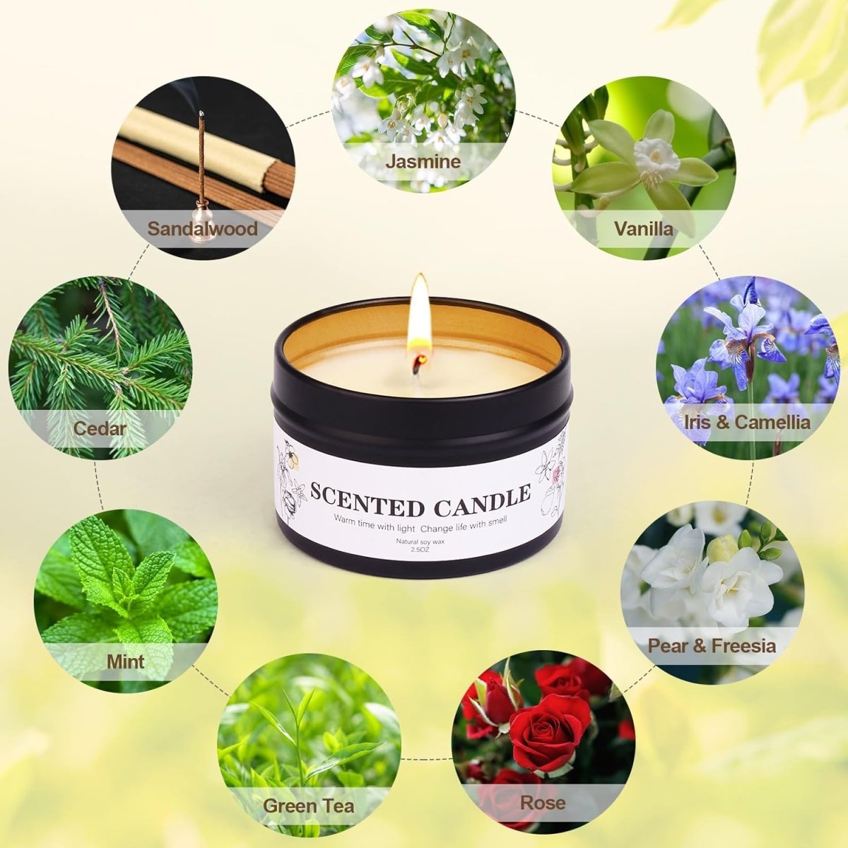 9 Pack Scented Candles Gift for Women and Men, Aromatherapy Candle Set for Home Scented, Small Candle Gift Set Basket for Boyfriend dad him Friend boss Mother Birthday Christmas Thanksgiving - Homesidy.com