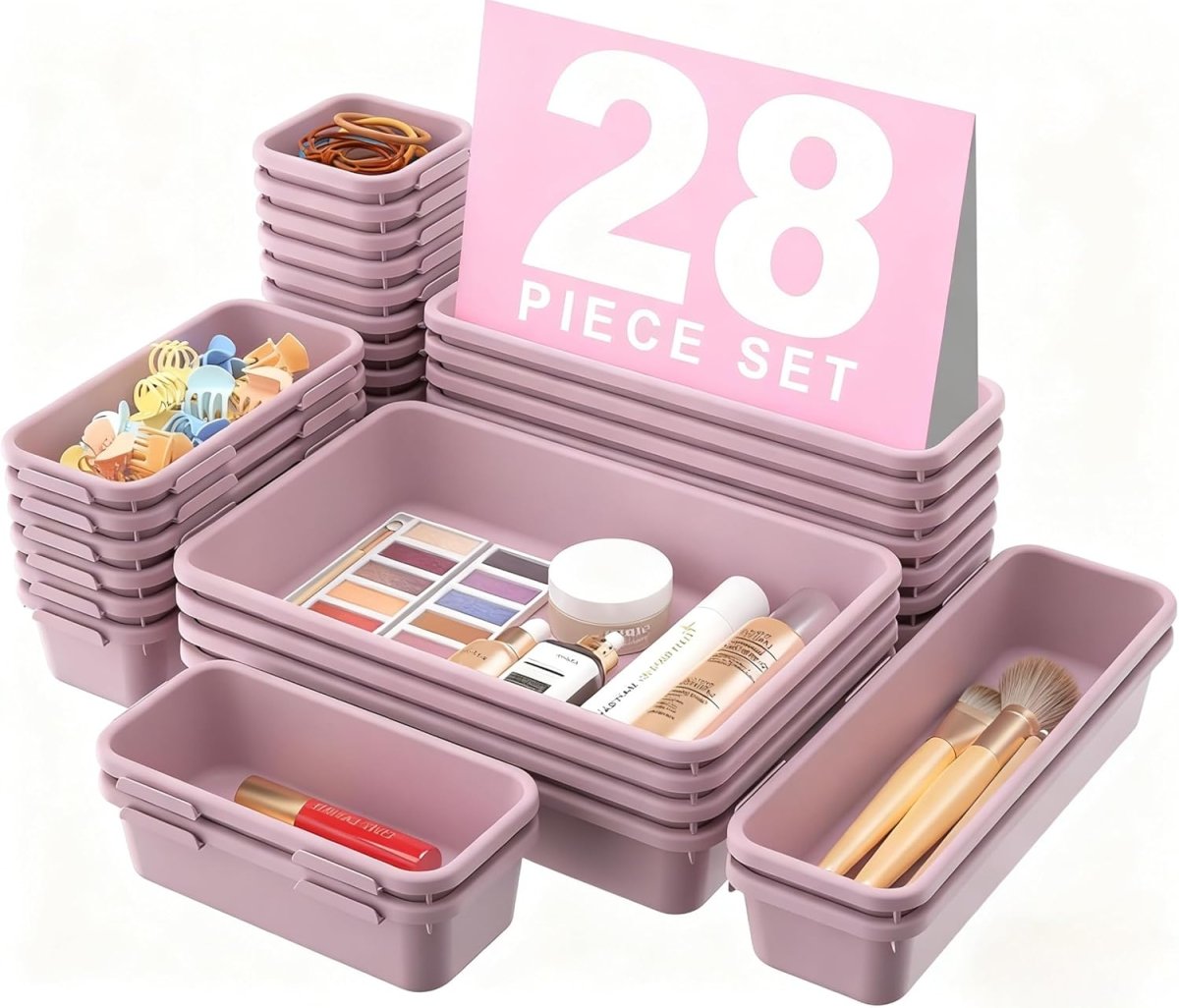 A - LuGei 【Military Grade Drawer Organizer, 【𝟱𝗦𝗶𝘇𝗲】 Makeup organizer, 【Holds 177 Items】 Bathroom Organizers and Storage, Organization and Storage, Desk Drawer Organizer for Bathroom Vanity - Homesidy.com