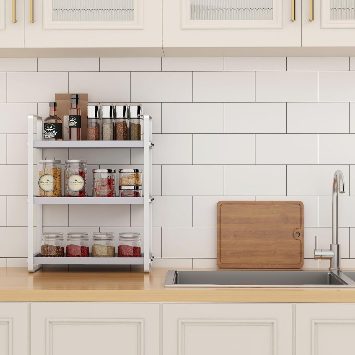 HNRLOY Bathroom Counter Organizer,Bathroom Countertop Organizer,Counter Shelf,Countertop Storage,Organization and Storage,Makeup Shelf,Sink Caddy(Brown 3 Tier) - Homesidy.com