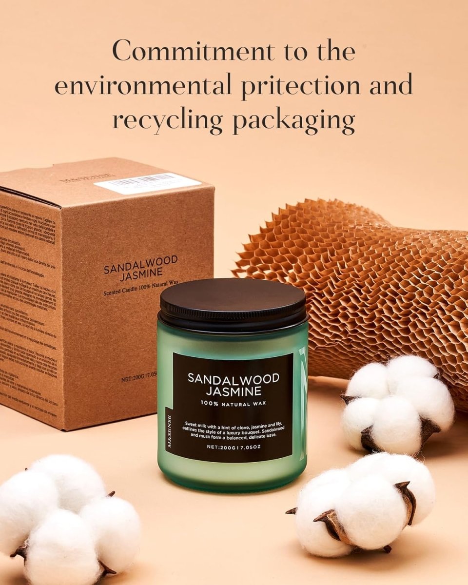 M&amp;SENSE Eucalyptus &amp; Mint Soy Candles for Home Scented, 11.6oz 70 Hour Burn Aromatherapy Candle Gift for Stress Relief, Meditation, Yoga, Relaxing SPA, Reusable Jar for Men and Women - Homesidy.com