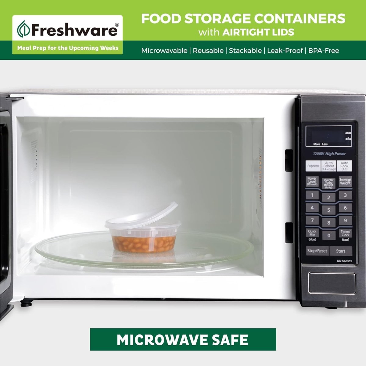 Freshware Food Storage Containers [50 Set] 8 oz Plastic Deli Containers with Lids, Slime, Soup, Meal Prep Containers | BPA Free | Stackable | Leakproof | Microwave/Dishwasher/Freezer Safe - Homesidy.com
