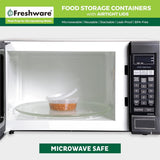 Freshware Food Storage Containers [50 Set] 8 oz Plastic Deli Containers with Lids, Slime, Soup, Meal Prep Containers | BPA Free | Stackable | Leakproof | Microwave/Dishwasher/Freezer Safe - Homesidy.com