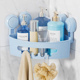 LEVERLOC Shower Caddy Suction Cup, 2 Pack Shower Shelves for Inside Shower with Hooks &amp; Soap Holder, NO - Drilling Bathroom Shower Organizer, Rustproof Meatl Shower Holder Storage, Black - Homesidy.com