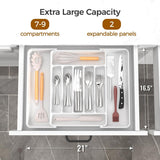 ukeetap Extra Large Expandable Silverware Organizer, BPA - Free Food - Safe Cutlery Flatware Organizer, Kitchen Utensil Drawer Organizer, Adjustable Silverware Holder for Spoons Forks Knives, Black - Homesidy.com
