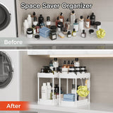 Ukeetap Multi - Purpose Pull - Out Storage Organizers, Under Sink/Cabinet Organizers and Storage for Bathroom &amp; Kitchen, Black, 12.8 Inches, 2 Packs - Homesidy.com