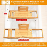 Banlilu Bathtub Tray - Bath Tray Expandable - Bath Tub Tray Table for Bathtub, Ajustable Size, Fits Most Tubs - Homesidy.com