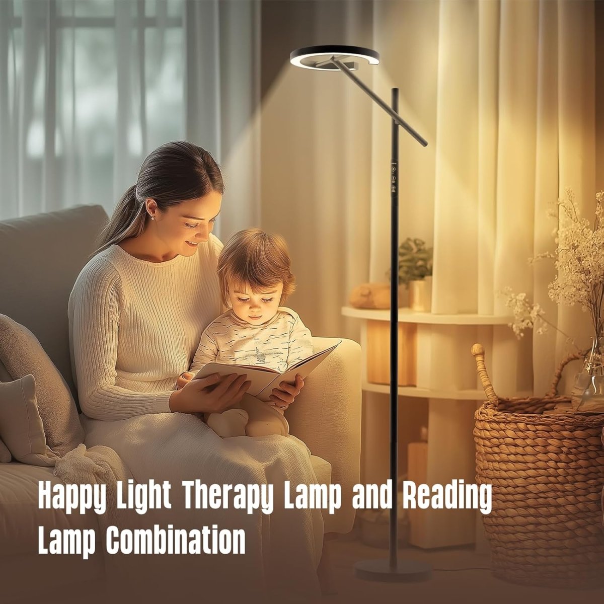 GLOWRIUM Smart Light Therapy Lamp, 10000 Lux UV - Free Sun Lamp, 2700 - 6500K Floor Lamp Therapy Light, Stepless Dimmable Energy Sunlight with App &amp; Remote, Timer, Cozy Light Settings for Winding Down - Homesidy.com