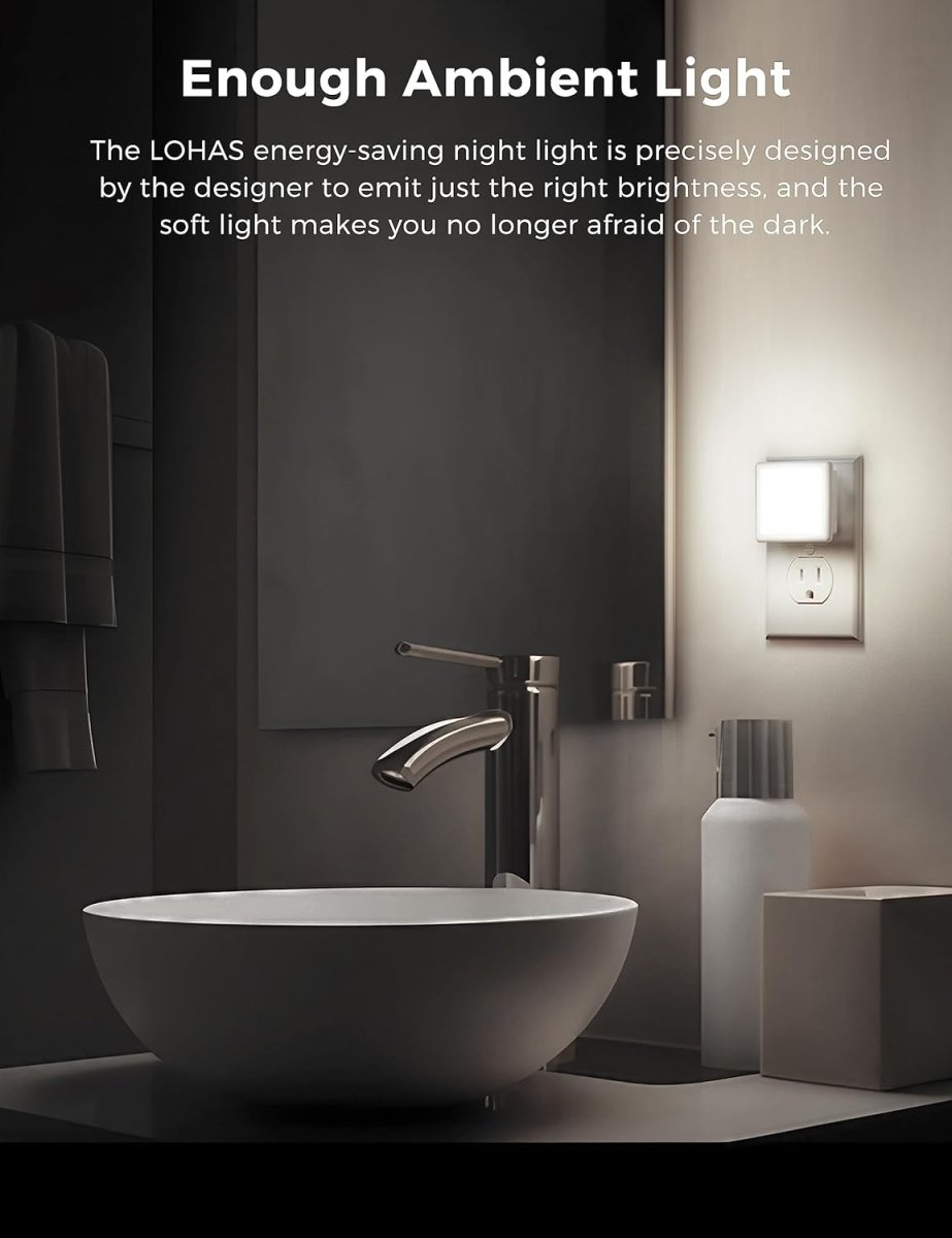 L LOHAS LED Night Lights Plug into Wall 2 - Pack, 0.3W Plug in Night Light, Dusk to Dawn, 3000K Soft White, Bright Nightlight Auto - On/Off, for Adults Kids Room Bedroom Bathroom Hallway Kitchen, Non - Dim - Homesidy.com