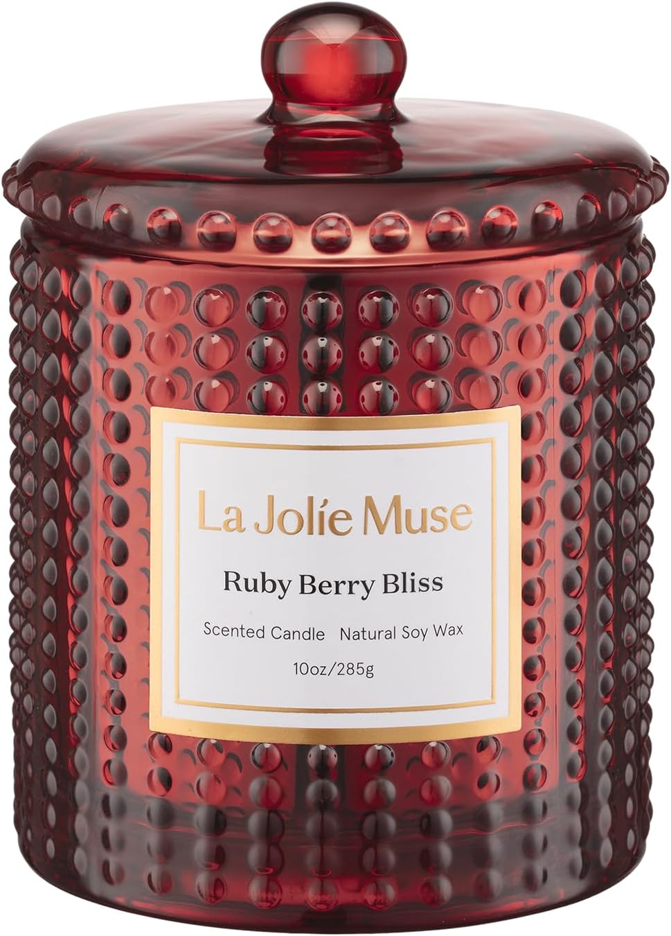 LA JOLIE MUSE Christmas Candle | Ruby Berry Bliss | Mandarin Cranberry &amp; Plum | 10 oz Festive Candle | 55 Hours Clean Burn | Gift for Women &amp; Family - Homesidy.com