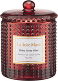 LA JOLIE MUSE Christmas Candle | Ruby Berry Bliss | Mandarin Cranberry &amp; Plum | 10 oz Festive Candle | 55 Hours Clean Burn | Gift for Women &amp; Family - Homesidy.com
