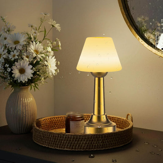 Cordless Table Lamp, Rechargeable Touch LED Lamp with 3 Color Temps &amp; Stepless Dimming, Portable Battery Operated Light for Bathroom, Shower, Bedroom, Patio, Indoor/Outdoor Use, IP65 Waterproof - Homesidy.com