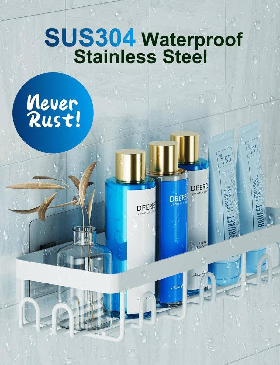 GVY Shower Caddy 5 Pack, Adhesive Shower Organizer Bathroom Shelves,Rustproof Bathroom Organizers and Storage for Home Decor, No Drilling Shower Shelves for Apartment Essentials - Homesidy.com