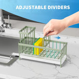 Cisily Black Sponge Holder for Kitchen Sink, Sink Caddy Organizer with High Brush Holder, Kitchen Countertop Organizers and Storage Essentials, Rustproof 304 Stainless Steel, Soap Dispenser Organize - Homesidy.com