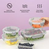 JoyJolt 24pc Borosilicate Glass Storage Containers with Lids | 12 Airtight/Freezer Safe Food Storage Containers for Pantry and Kitchen | Meal Prep Container for Lunch | Glass Tupperware Set - Homesidy.com