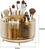 fanado 360° Rotate Makeup Brush Holder Organizer, Makeup Organizers Countertop, Makeup organization and Skincare Storage for Vanity, Desktop, Bathroom (White) - Homesidy.com