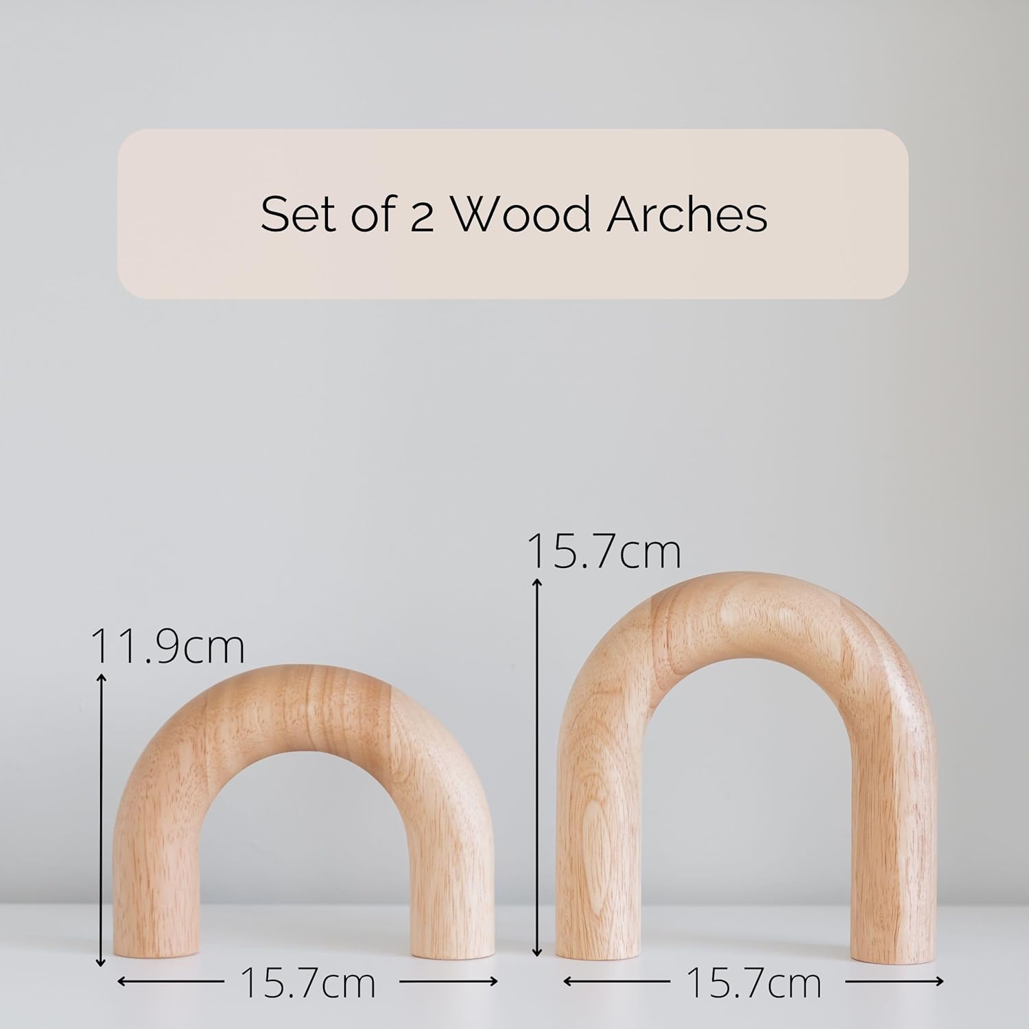 PEAKOLY Wood Arch Decorative Objects - Modern Bookshelf Decor, Coffee Table Sculpture, Floating Shelf Decor Accents, Japandi Home Decorations for Side, Console and Entryway Table - Homesidy.com