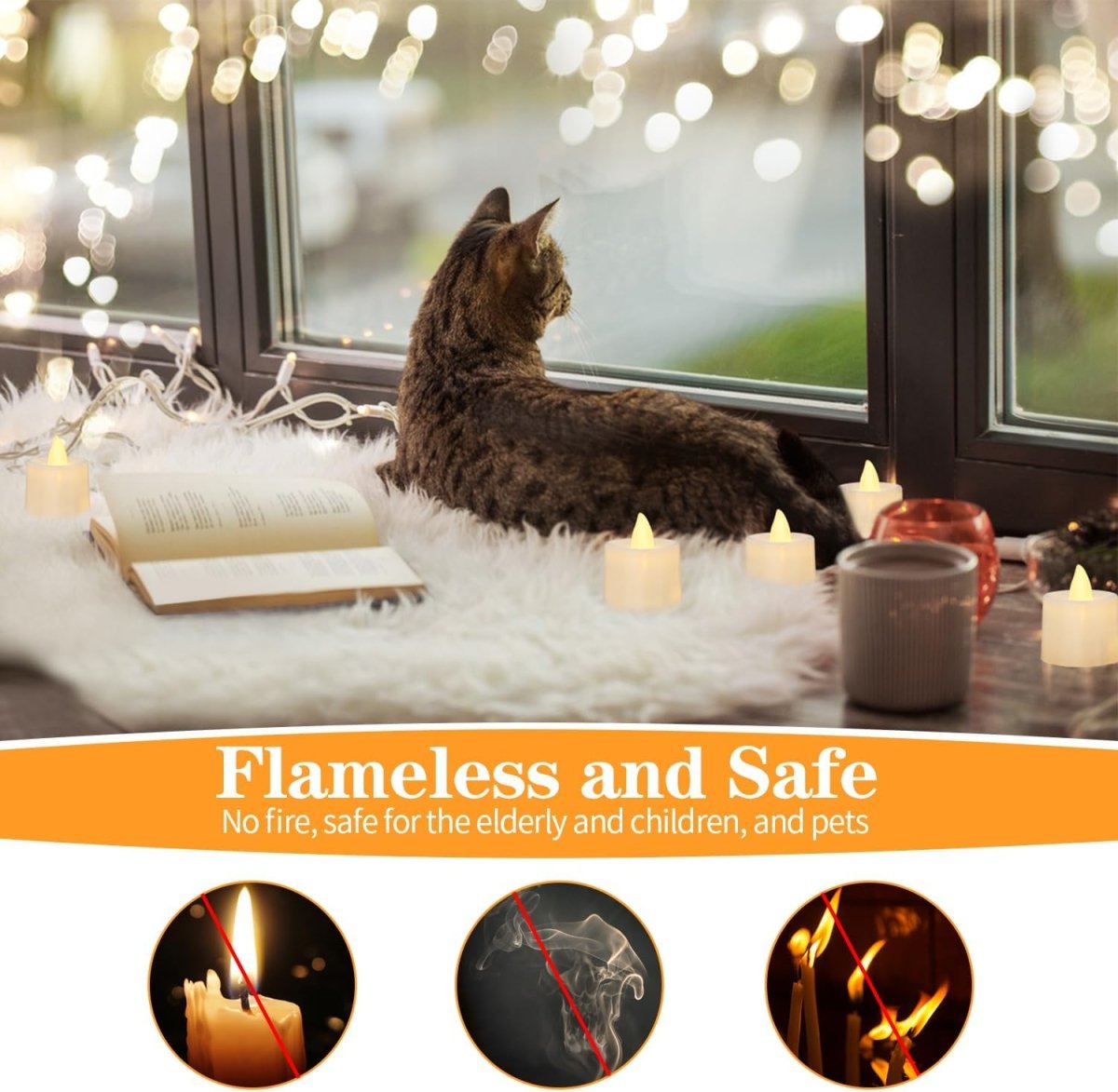 KOABY 25/50/100 Pack Flameless Votive Candles, Last 8H , Warm Yellow Light, No Timer or Flickering - Homesidy.com