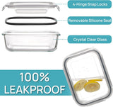Vtopmart 5Pack 22oz Glass Storage Containers with Lids, Glass Meal Prep Food Container Sets with Snap Airtight Lids for Microwave, Oven, Freezer and Dishwasher, Grey - Homesidy.com