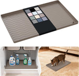 URMONA Waterproof Silicone Under Sink Mat 31 x 22 Shelf Liner for Kitchen and Bathroom, Cabinet and Counter Protector, Storage and Organizers, Litter Mat, Pet Cat Puppy Essentials(Dark Grey) - Homesidy.com
