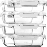 [8 - Pack,30 oz]Glass Meal Prep Containers,Glass Food Storage Containers,Airtight lunch Containers with Lids, Microwave, Oven, Freezer and Dishwasher - Homesidy.com