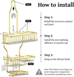 YASONIC Shower Caddy Hanging - Never Rust Shower Organizer - Aluminum Over The Head Caddy with 10 Hooks for Razor/Sponge - Rack with Soap Basket - Silver - Homesidy.com