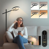 GLOWRIUM Smart Light Therapy Lamp, 10000 Lux UV - Free Sun Lamp, 2700 - 6500K Floor Lamp Therapy Light, Stepless Dimmable Energy Sunlight with App &amp; Remote, Timer, Cozy Light Settings for Winding Down - Homesidy.com