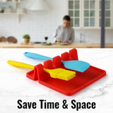 Zulay Kitchen Spoon Rest for Multiple Utensils High Heat - Resistant Silicone Drip Pad, BPA - Free Spoon Holder for Stove Top, Kitchen Gadget Holder for Ladles, Tongs, Cooking Spatula - Makes Great Gift - Homesidy.com