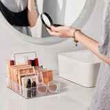 WECHENG Makeup Organizer for Eyeshadow Palette and Lipstick Organizer, 7 Section Divided Makeup Palette Organizer for Vanity Drawer Countertop Modern Cosmetics Storage(7.48&34; x 6.22&34; x 1.77&34;) - Homesidy.com