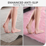 Shag Area Rugs for Bedroom Living Room,4X6 Ultra Soft Fluffy Area Rugs for Dorm, Indoor Carpet Nursery Rugs for Kids Girls Room Home Decor,Pink - Homesidy.com