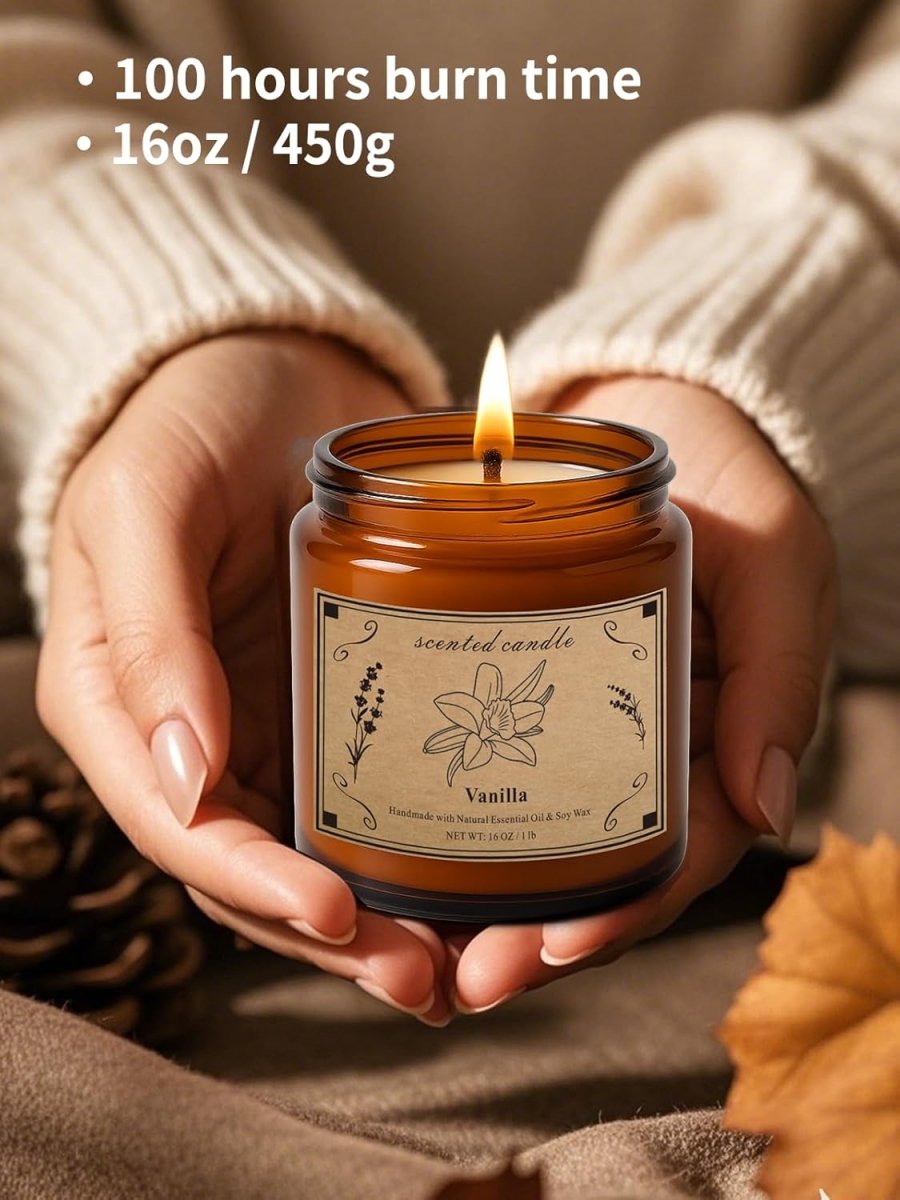 Candles for Home Scented, 16oz Large Soy Wax Lavender Scented Candle, 100 Hour Burn Time, Aromatherapy Candle, Ideal for Christmas, Anniversary, Birthday Gift - Homesidy.com