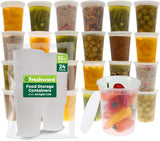 Freshware Food Storage Containers [24 Set] 32 oz Plastic Deli Containers with Lids, Slime, Soup, Meal Prep Containers | BPA Free | Stackable | Leakproof | Microwave/Dishwasher/Freezer Safe - Homesidy.com