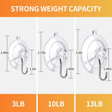 KORCCI Suction Cup Hooks 12Pack - Max Load 10LB, 1.77Inch Clear Medium Suction Cups, No Trace, Reusable &amp; Removable, Stainless Steel Hooks, for Tile, Glass, Window, Shower, Kitchen, Bathroom - Homesidy.com