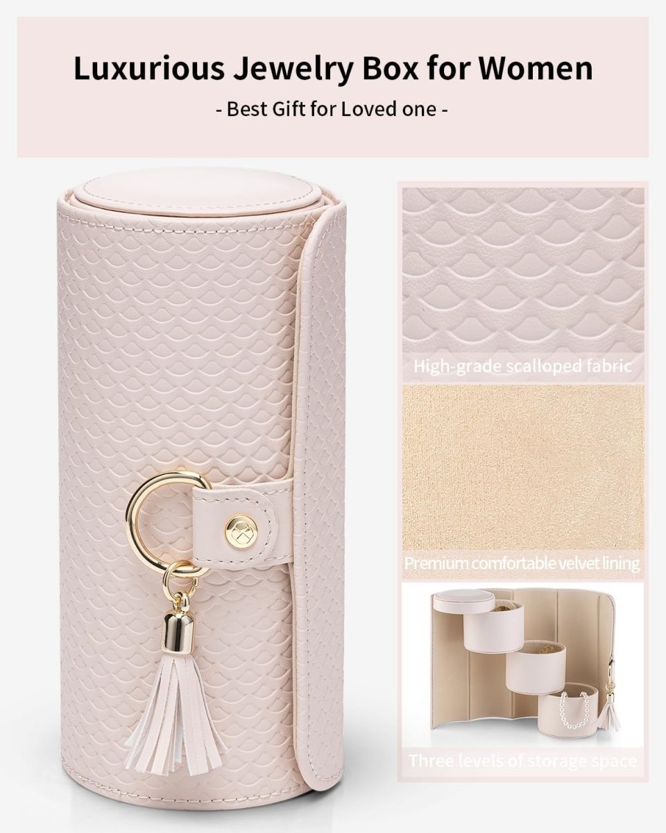 Vlando Travel Jewelry Case for Women, Travel Essential, Travel Must Haves Jewelry Travel Organizer for Girls, Christmas Gifts for Travelers Couples Mom Friends - Black - Homesidy.com