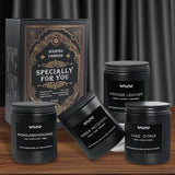 Scented Candle Set, Men Candle Set, Scented Candles for Home, Gifts for Men, 4 Pack Manly Candles Gifts for Mens Scents of Smoke Vanilla/Leather/Oak/Lavender Wood - Homesidy.com