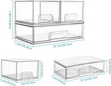 Vtopmart Stackable Storage Drawers Set of 5, Clear Plastic Organizer Bins for Baby Bottle, Beauty Supplies Storage, Ideal for Kichen Countertop, Vanity, Bathroom, Cabinet, Pantry Organization - Homesidy.com