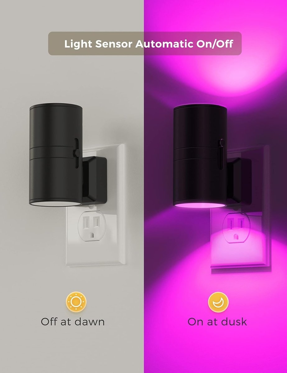 L LOHAS LED Night Light Plug in, Modern Night Lights Plug into Wall, Dusk to Dawn Sensor, Soft White 3000K, 0 - 100LM Adjustable Brightness, Dimmable Night Lights for Hallway Bedroom Stairway, 2 Pack - Homesidy.com