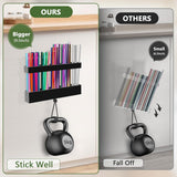 Malldii 9.5” Large Acrylic Straw Holder for Cabinet Door - Reusable Tumbler Straw Organizer Storage, Small Kitchen Accessories Container, Ultra Sticky Cupboard Door Mounted (Transparent) - Homesidy.com