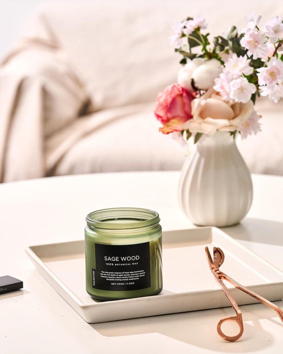 M&amp;SENSE Eucalyptus &amp; Mint Soy Candles for Home Scented, 11.6oz 70 Hour Burn Aromatherapy Candle Gift for Stress Relief, Meditation, Yoga, Relaxing SPA, Reusable Jar for Men and Women - Homesidy.com