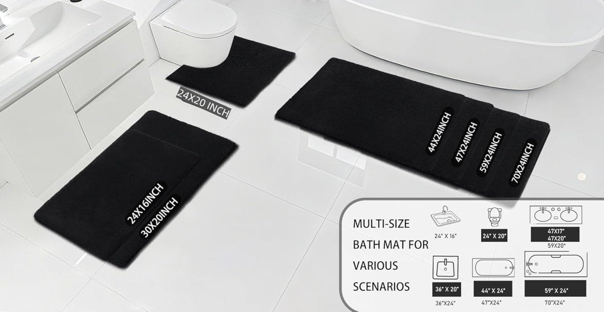 MINIDEAR Bathroom Rugs 24x17 Light Grey - Thick Elastic Foam Bath Mat, Ultra Soft &amp; Plush Fluffy, Non - Slip, Quick Dry, Absorbent Washable Floor Microfiber Mat for Tub, Home Decor Accessories - Homesidy.com