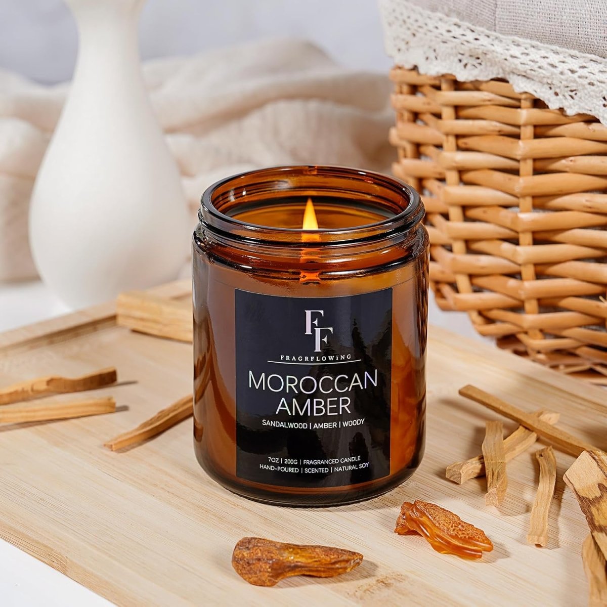Eucalyptus &amp; Sage Scented Candles,Candles for Home Scented Aromatherapy Candles,Soy Wax Candle Gift for Women Men Amber Jar Candle, 7oz - Homesidy.com