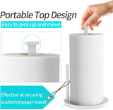Paper Towel Holder Countertop, Standing Paper Roll Holder with Anti Slip Weighted Base, Stainless Steel Freestanding Paper Towel Holder for Kitchen, Black - Homesidy.com