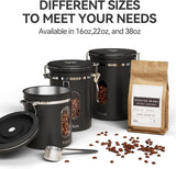 Veken Coffee Canister with Window,Airtight Stainless Steel Pantry Container,Home Kitchen Food Storage Organizers for Ground,Beans,Espresso,Rice,Tea,Sugar,Cereal, Flour,Bar Accessories,Gifts,22OZ,Black - Homesidy.com